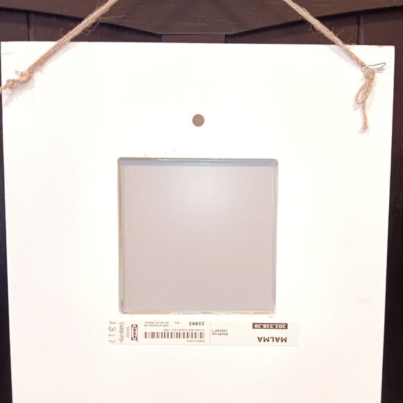 IKEA MALMA Framed Art Mirror- Square-BELIEVE-White-Gray-10x10 - Picture 12 of 12
